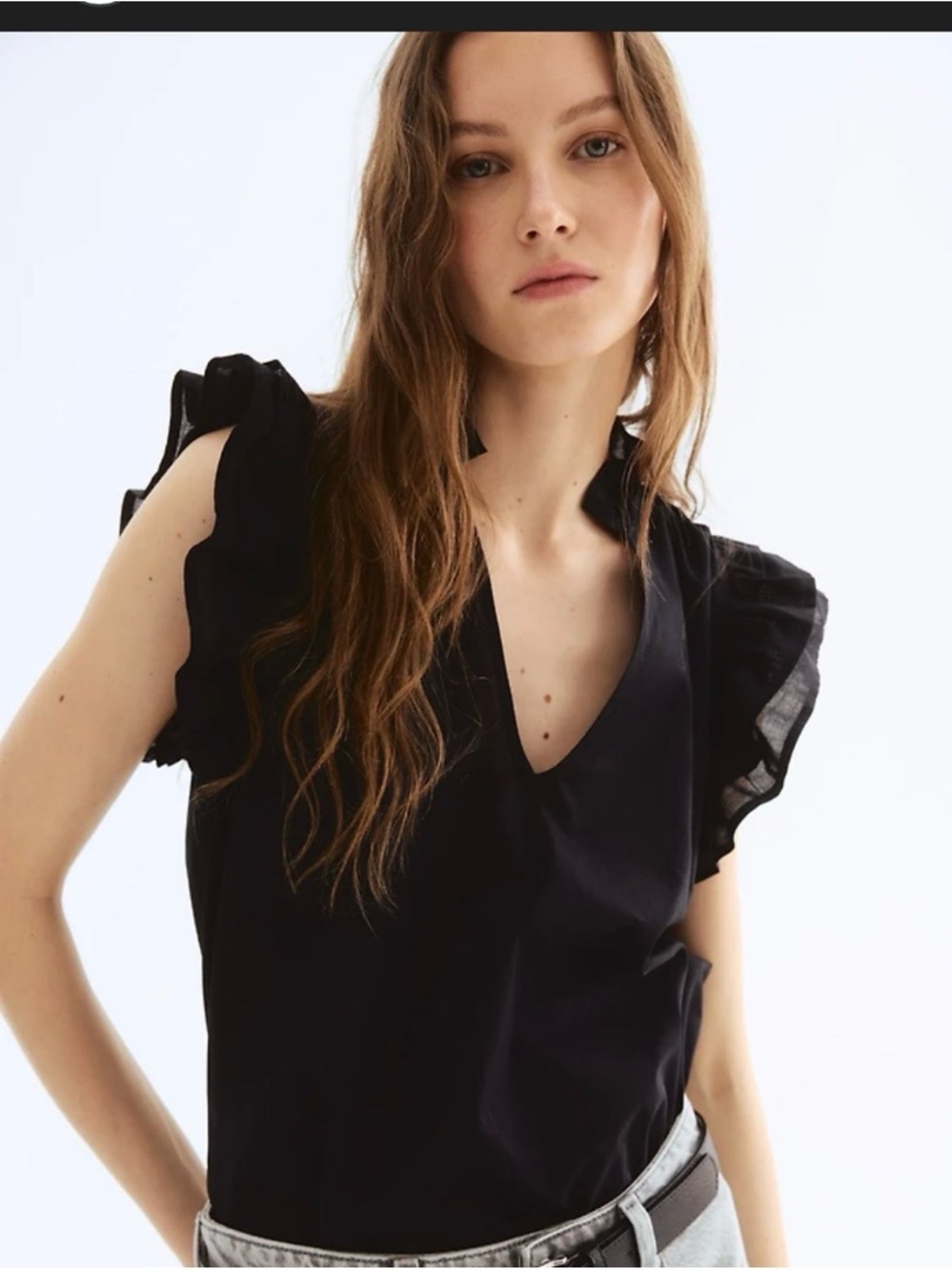 H&M Ruffle Trimmed Blouse XXL